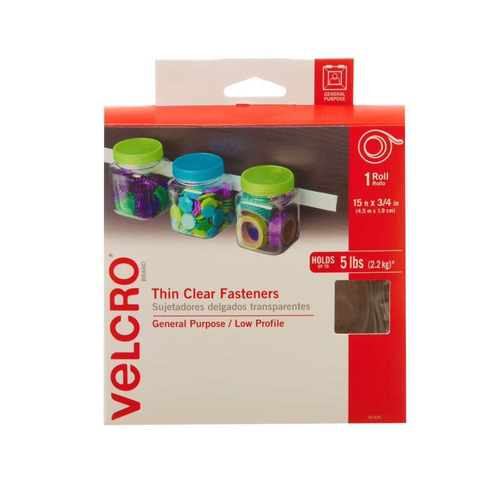 slide 1 of 1, VELCRO Brand Thin Fasteners Roll - Clear, 1 ct