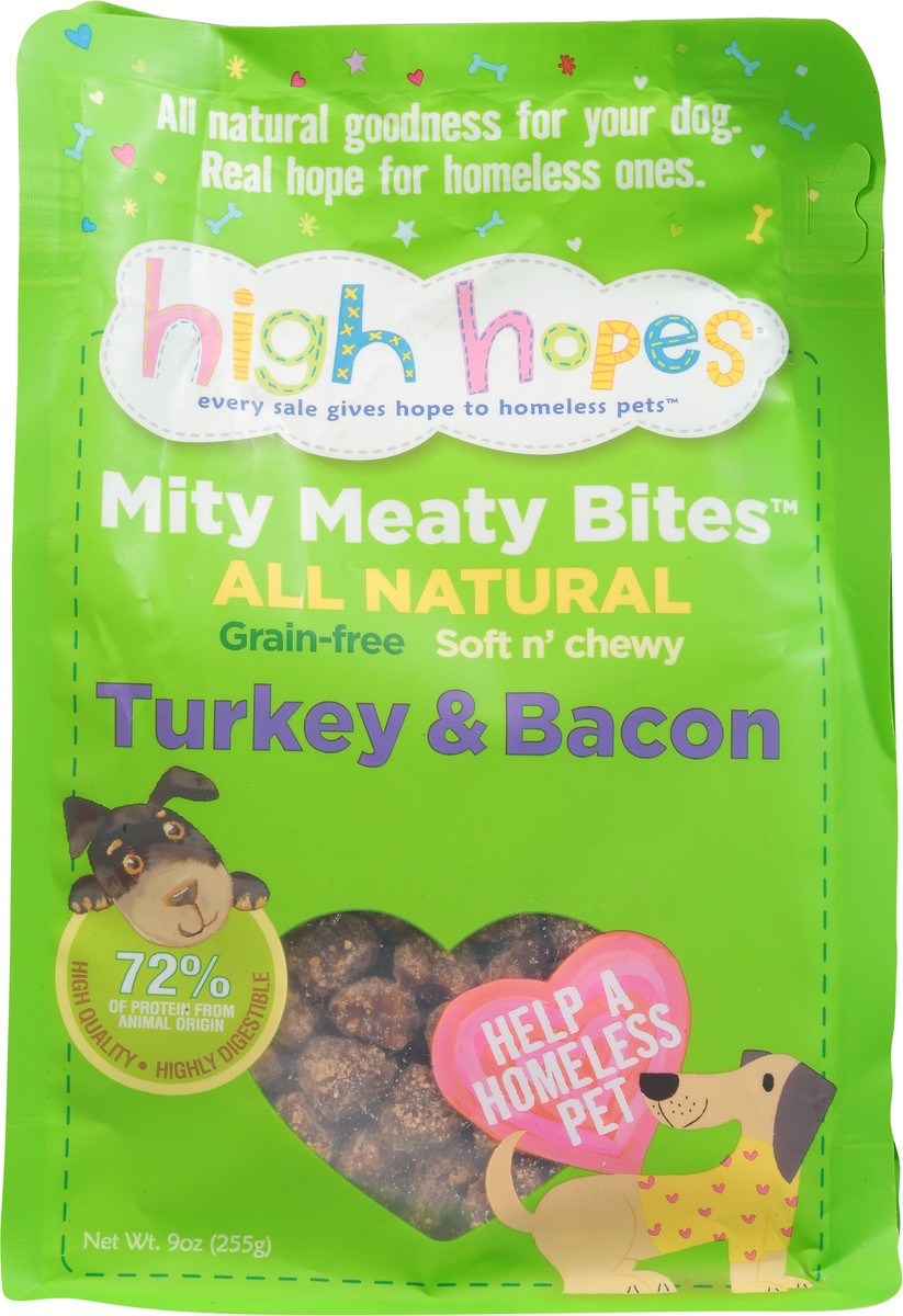 slide 4 of 14, High Hopes Mity Meaty Bites Grain-Free Turkey & Bacon Dog Food 9 oz, 9 oz