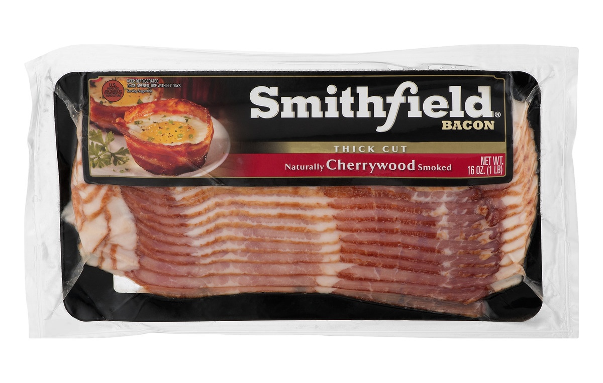 slide 1 of 10, Smithfield Thick Cut Cherrywood Smoked Bacon, 16 oz