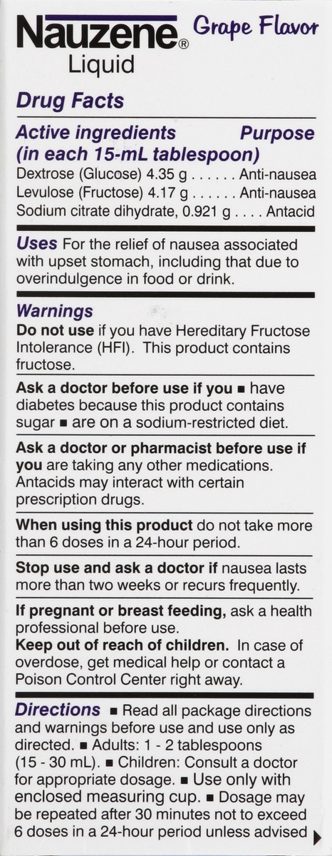 slide 3 of 6, Nauzene Liquid For Nausea 4 oz, 4 oz
