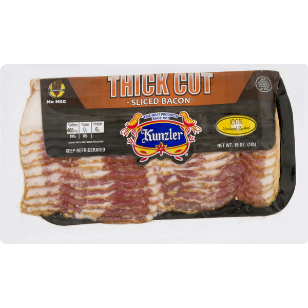 slide 1 of 1, Kunzler Extra Thick Bacon, 1 lb