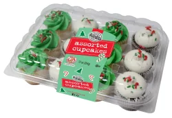 two-bite G&G Christmas Assorted Cupcakes 12 Pk - 10Oz