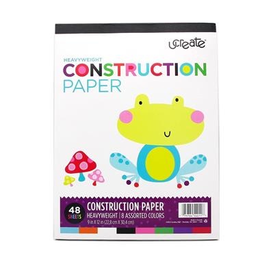 slide 1 of 1, U-Create Heavy Weight Construction Paper Assorted Colors, 48 ct