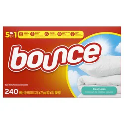 Bounce Fabric Softener Sheets, Fresh Linen Scent, 240 Count