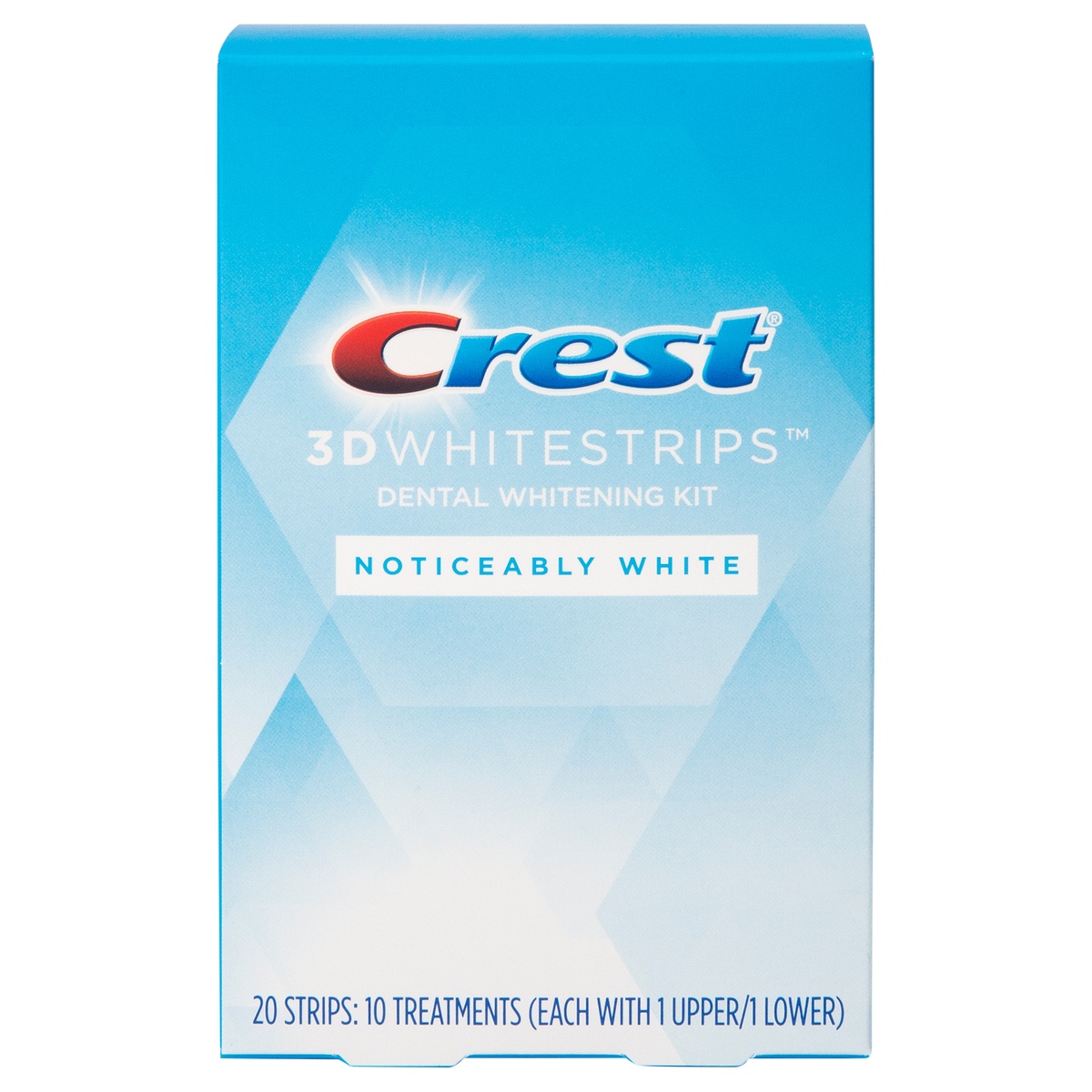 slide 1 of 1, Crest 3D Whitestrips Noticeably White At-home Teeth Whitening Kit, 10 Treatments, Visibly Whitens Teeth in just days, 10 ct