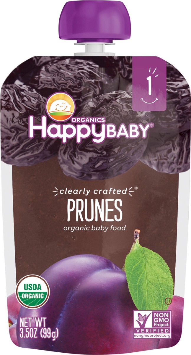 slide 3 of 3, Happy Baby Happy Family HappyBaby Organics Stage 1 Clearly Crafted Prunes Baby Food Pouch - 3.5oz, 3.5 oz
