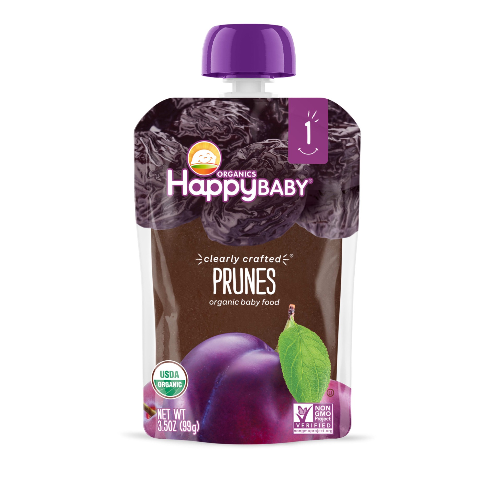 slide 1 of 3, HappyBaby Organics Stage 1 Clearly Crafted Prunes Baby Food Pouch - 3.5oz, 3.5 oz