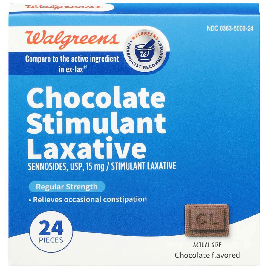 slide 1 of 5, Walgreens Regular Strength Chocolate Laxatives, 24 ct