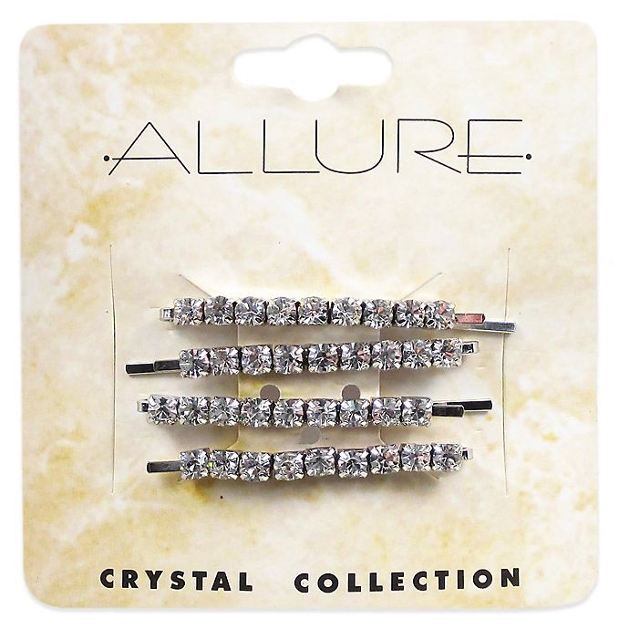 slide 1 of 1, Allure Crystal Collection Rhinestone Bobby Pins, 4 ct