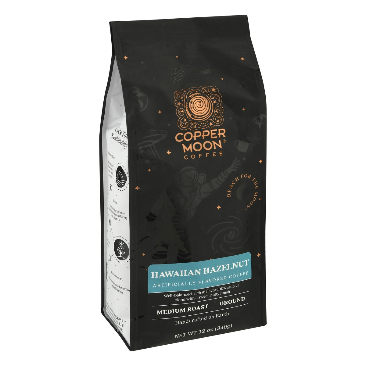 slide 9 of 9, Copper Moon Coffee Hawaiian Hazelnut Ground, Medium Roast - 12 oz, 12 oz