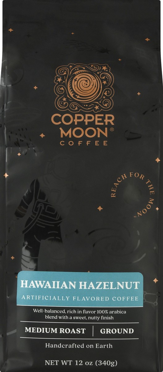 slide 1 of 9, Copper Moon Coffee Hawaiian Hazelnut Ground, Medium Roast - 12 oz, 12 oz