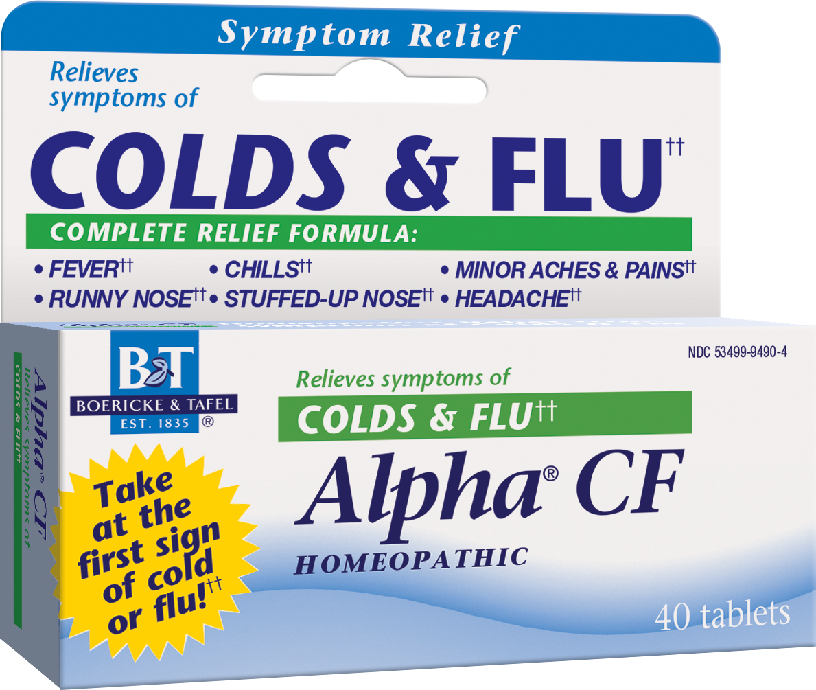 slide 1 of 1, Boericke & Tafel Alpha CF Homeopathic Colds & Flu Symptom Relief (Nature's Way Brands), 40 ct