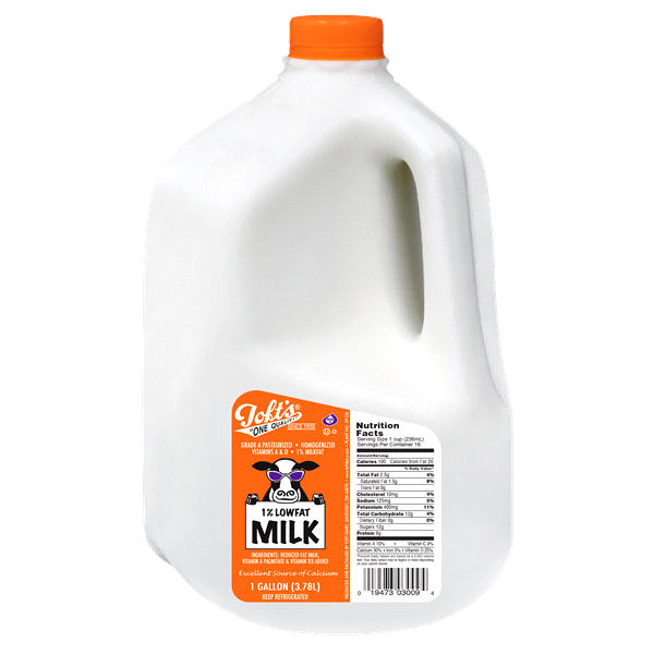 slide 1 of 1, Toft Dairy 1% Low-Fat Milk, Gallon, 1 gal