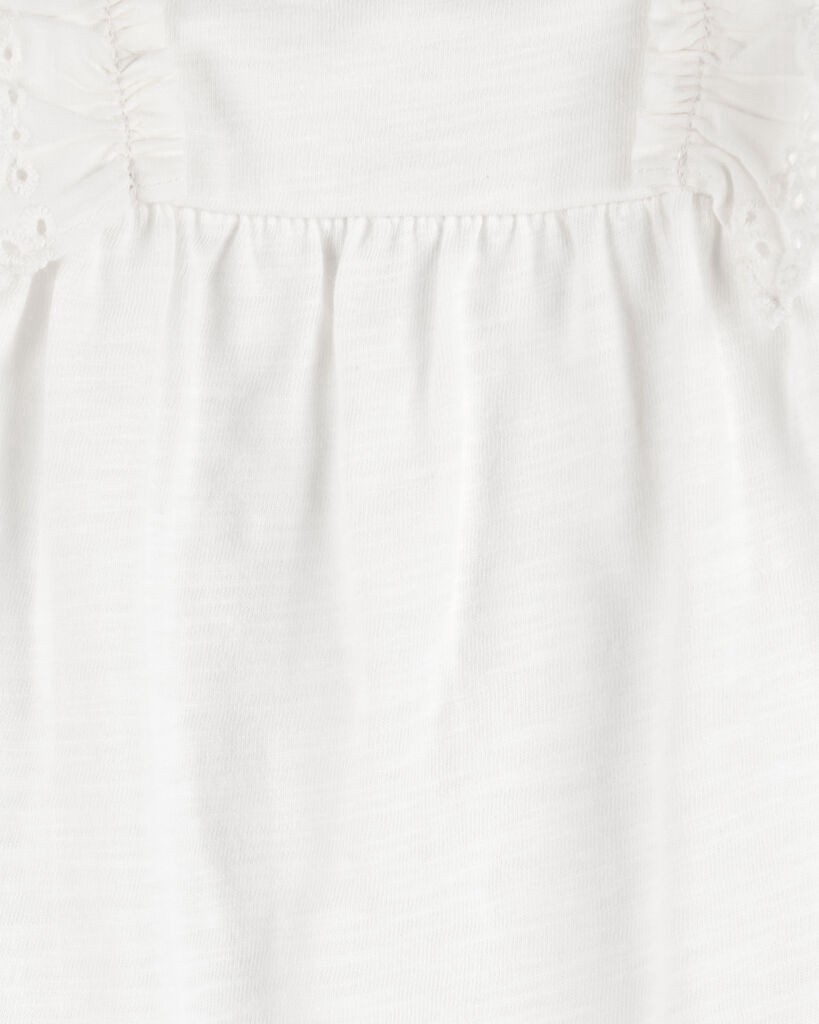 slide 2 of 2, Carter's Baby 2-Piece Eyelet Flutter Bodysuit Pant Set White/Blue 12M, 1 ct