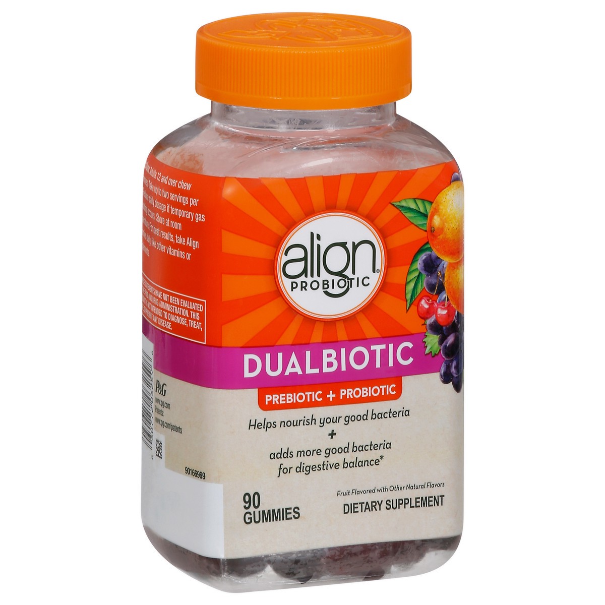 slide 7 of 14, Align Prebiotic + Probiotic Fruit Flavored Dualbiotic 90 Gummies, 90 ct