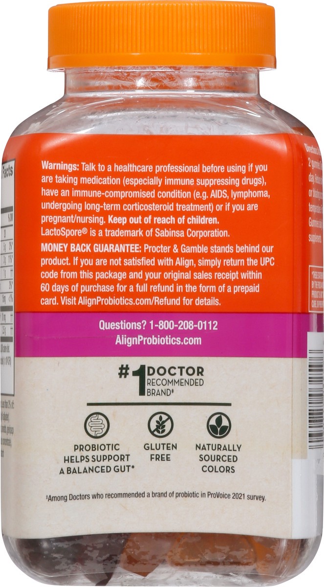 slide 8 of 14, Align Prebiotic + Probiotic Fruit Flavored Dualbiotic 90 Gummies, 90 ct