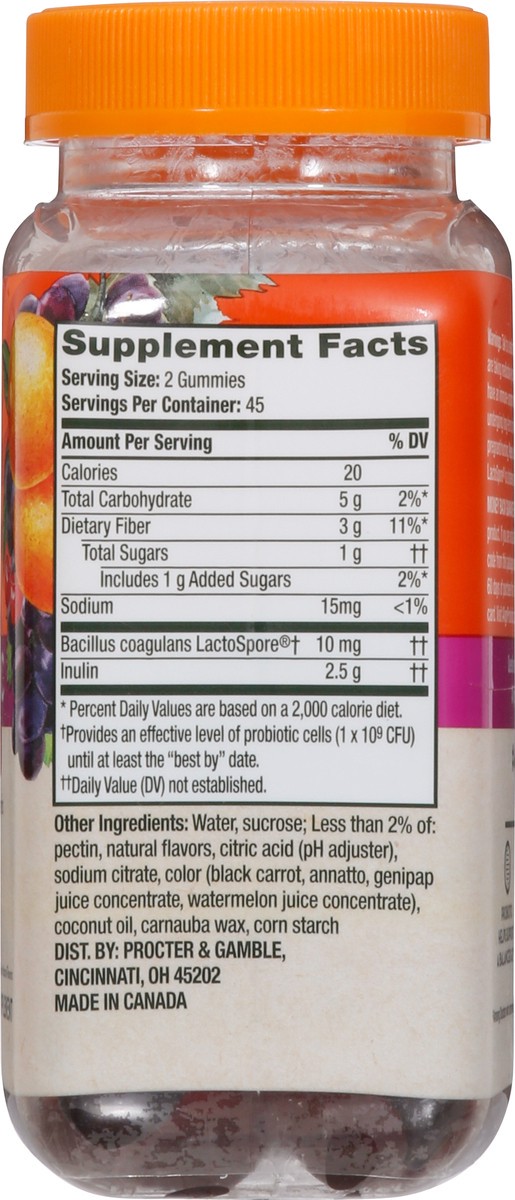 slide 9 of 14, Align Prebiotic + Probiotic Fruit Flavored Dualbiotic 90 Gummies, 90 ct