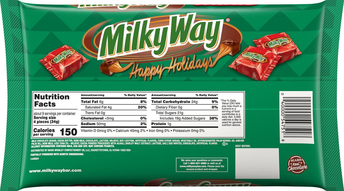 slide 7 of 8, MILKY WAY US MILKY WAY Minis Size Chocolate Christmas Candy, 10.49-Ounce Bag, 10.49 oz