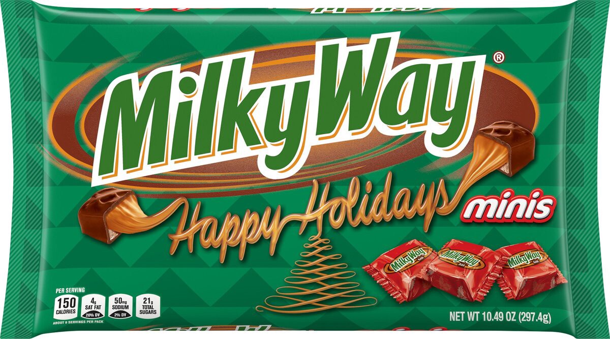 slide 8 of 8, MILKY WAY US MILKY WAY Minis Size Chocolate Christmas Candy, 10.49-Ounce Bag, 10.49 oz