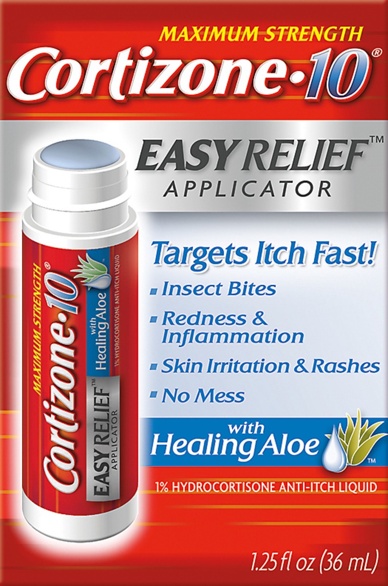 slide 5 of 8, Cortizone-10 Easy Relief Applicator Anti-Itch Liquid With Aloe, 1.25 fl oz