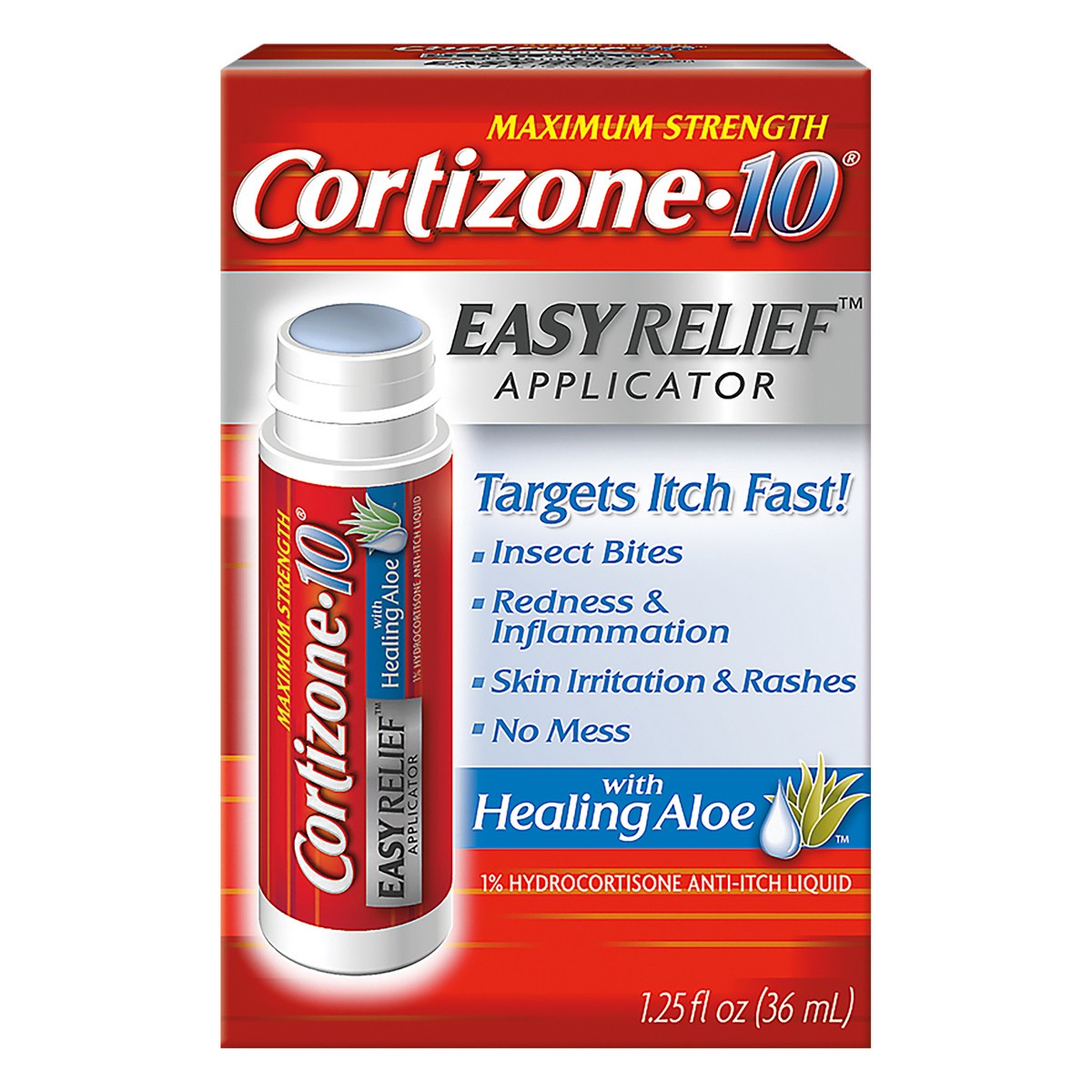 slide 8 of 8, Cortizone-10 Easy Relief Applicator Anti-Itch Liquid With Aloe, 1.25 fl oz