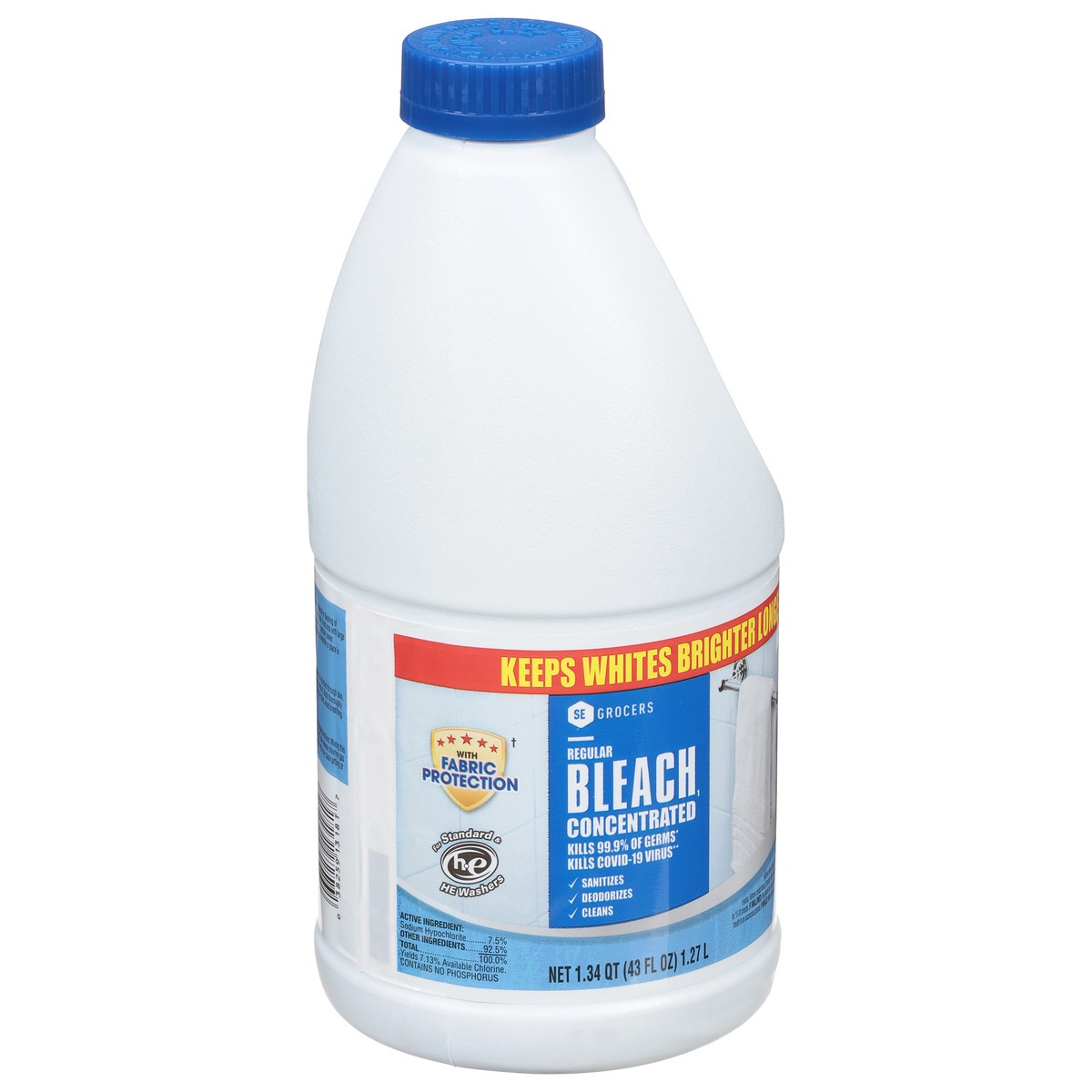 slide 10 of 10, SE Grocers Bleach Regular Concentrated, 43 oz