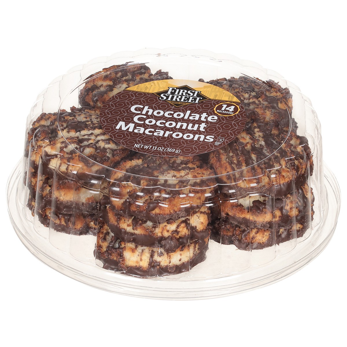 slide 4 of 4, First Street Chocolate Coconut Macaroons, 13 oz