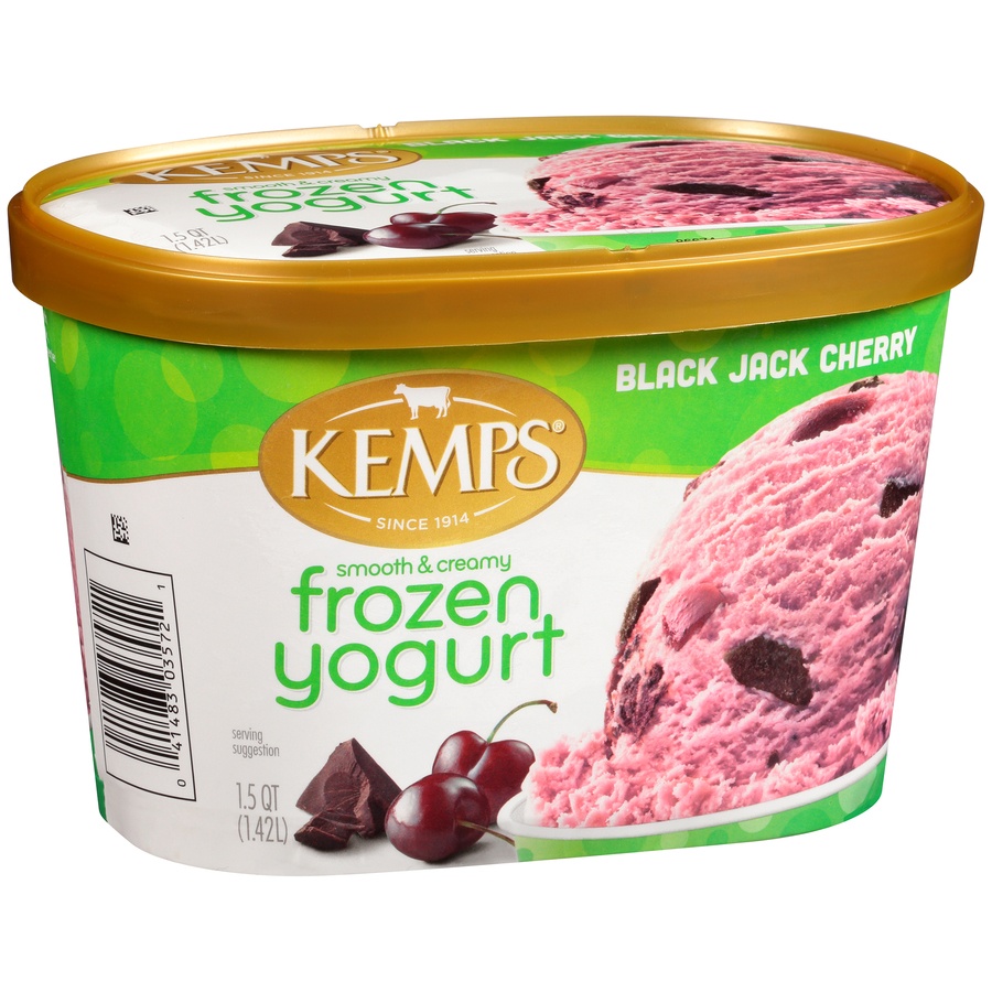 Kemps Black Jack Cherry Low Fat Smooth & Creamy Frozen Yoghurt 1.5 qt