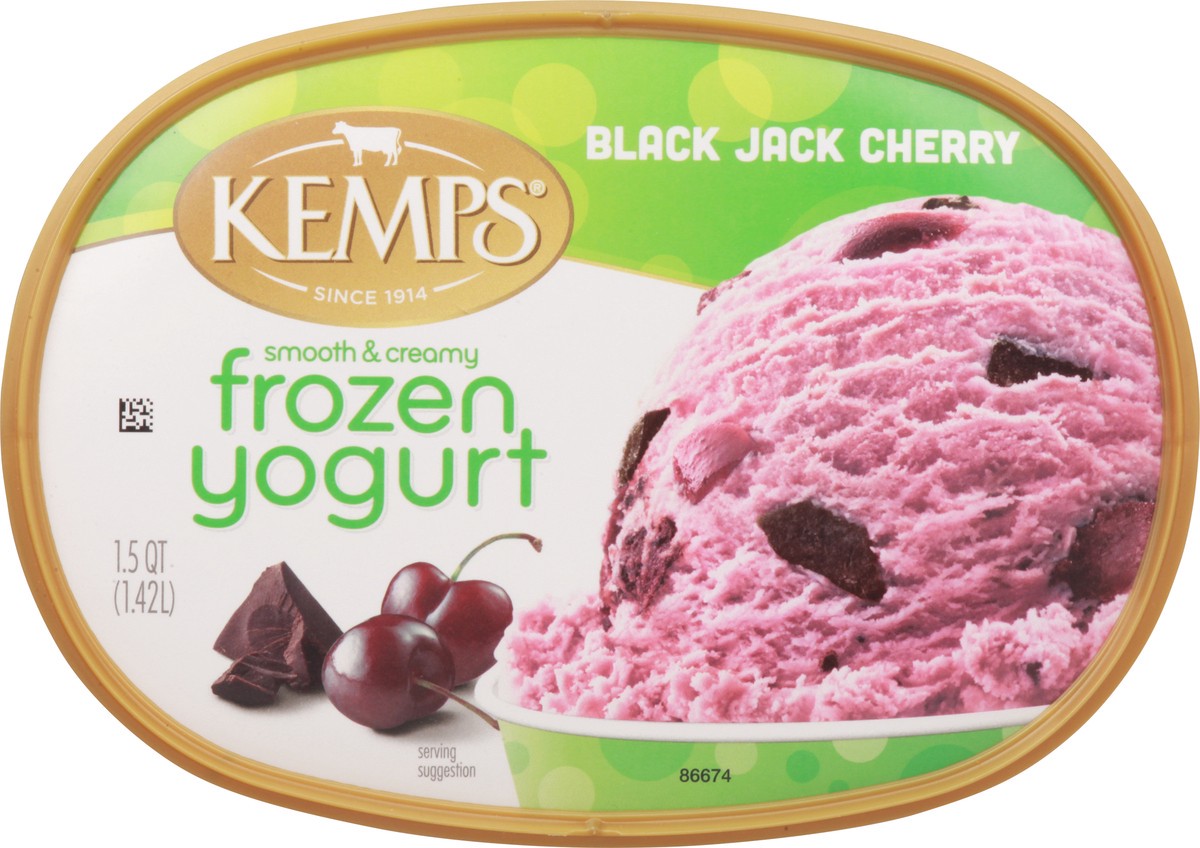 slide 3 of 13, Kemps Black Jack Cherry Low Fat Smooth & Creamy Frozen Yoghurt, 1.5 qt