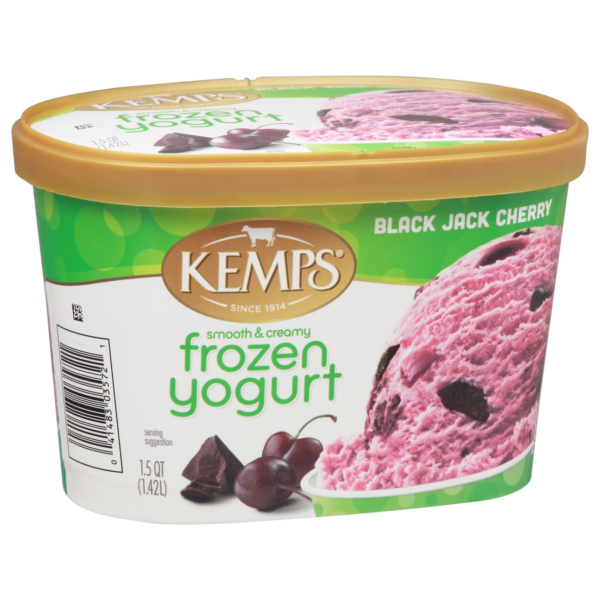slide 7 of 13, Kemps Black Jack Cherry Low Fat Smooth & Creamy Frozen Yoghurt, 1.5 qt