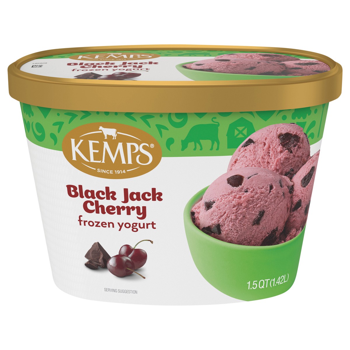 slide 1 of 13, Kemps Black Jack Cherry Frozen Yogurt 1.5 Quart, 1.5 qt