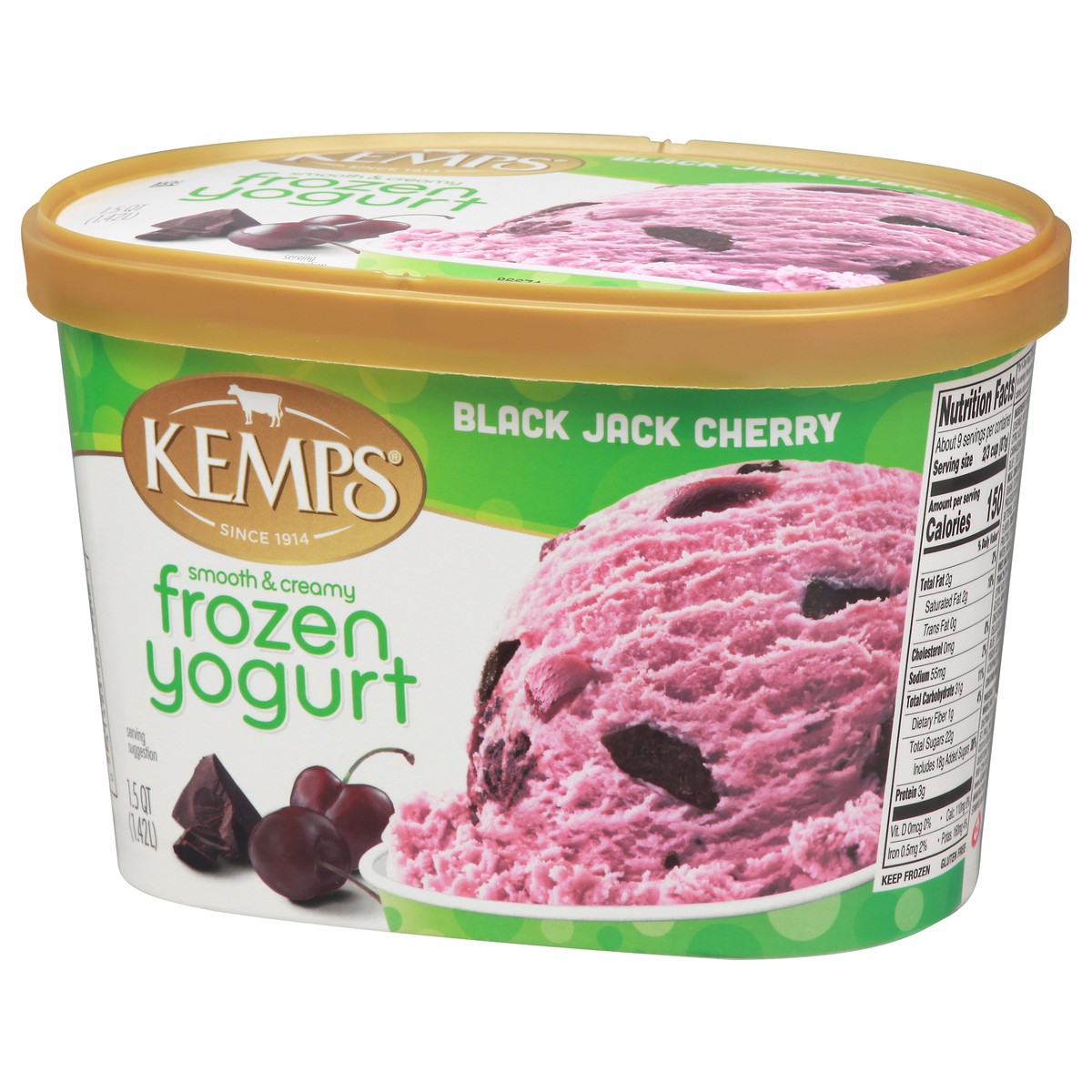 slide 9 of 13, Kemps Black Jack Cherry Low Fat Smooth & Creamy Frozen Yoghurt, 1.5 qt