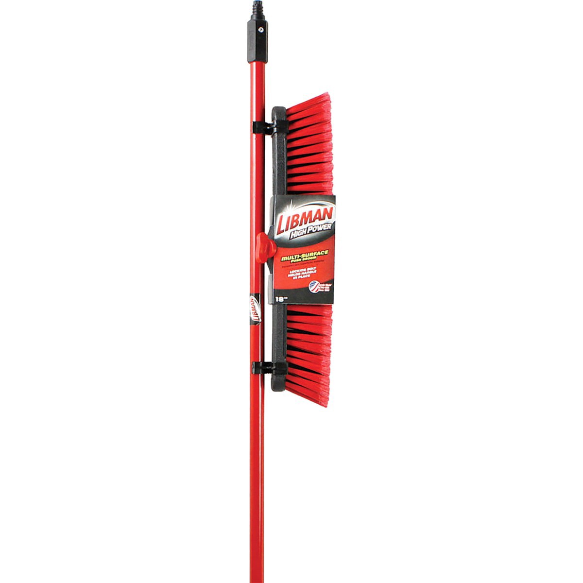 slide 1 of 5, Libman Multisurface Push Broom Red, 18 in