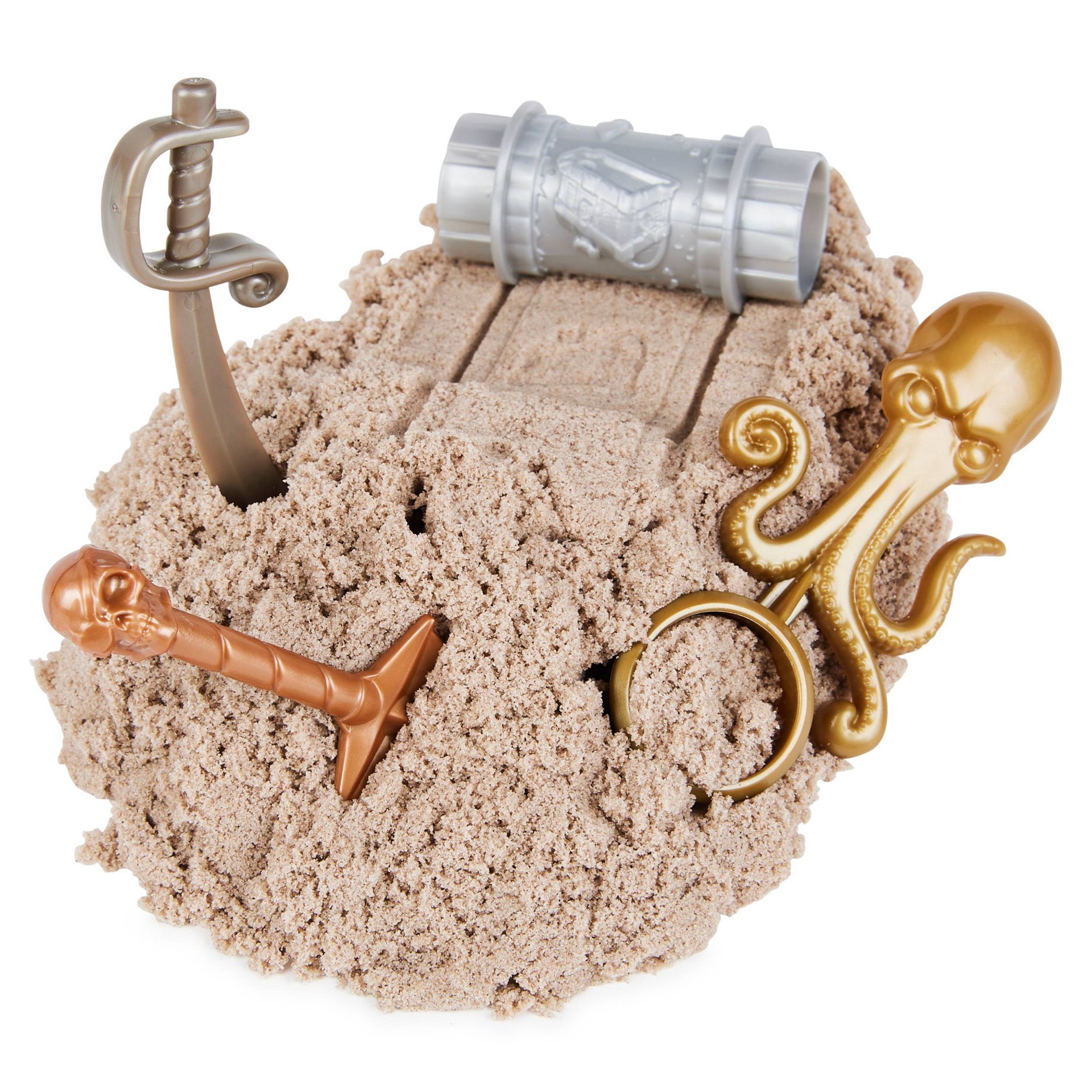 slide 4 of 17, Kinetic Sand, Treasure Hunt Playset with 9 Surprise Reveals, 1.25lbs Brown and Rare Shimmer Gold Play Sand, Sensory Toys for Kids Ages 3 and up, 1 ct