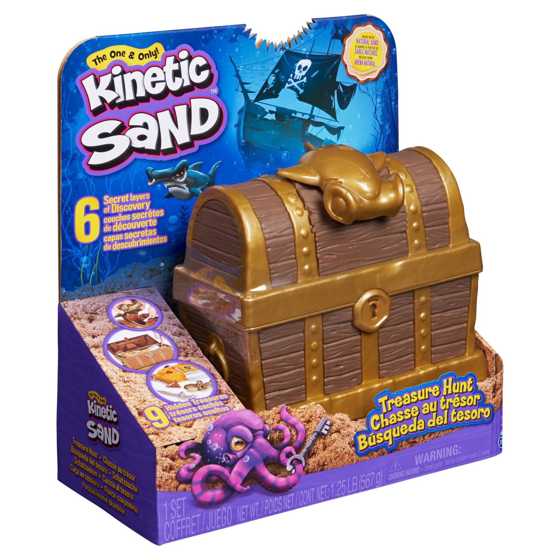 slide 10 of 17, Kinetic Sand, Treasure Hunt Playset with 9 Surprise Reveals, 1.25lbs Brown and Rare Shimmer Gold Play Sand, Sensory Toys for Kids Ages 3 and up, 1 ct