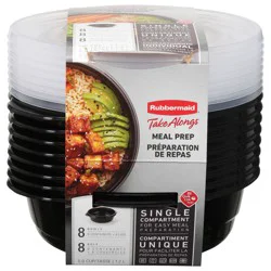 Rubbermaid TakeAlongs 5.0 Cup Single Compartment Bowls Containers & Lids 8 ea