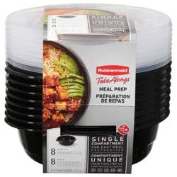 Rubbermaid TakeAlongs 5.0 Cup Single Compartment Bowls Containers & Lids 8 ea