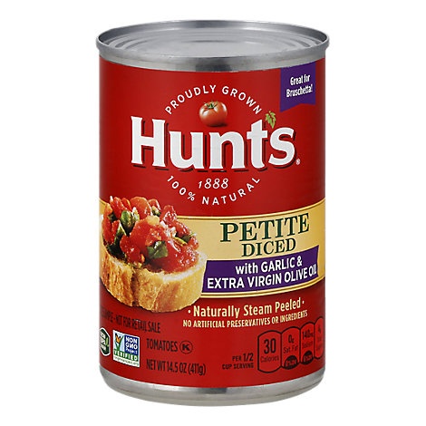 slide 1 of 1, Hunt's Hunts Diced Tomatoes Garlic And Olive Oil, 14.5 oz