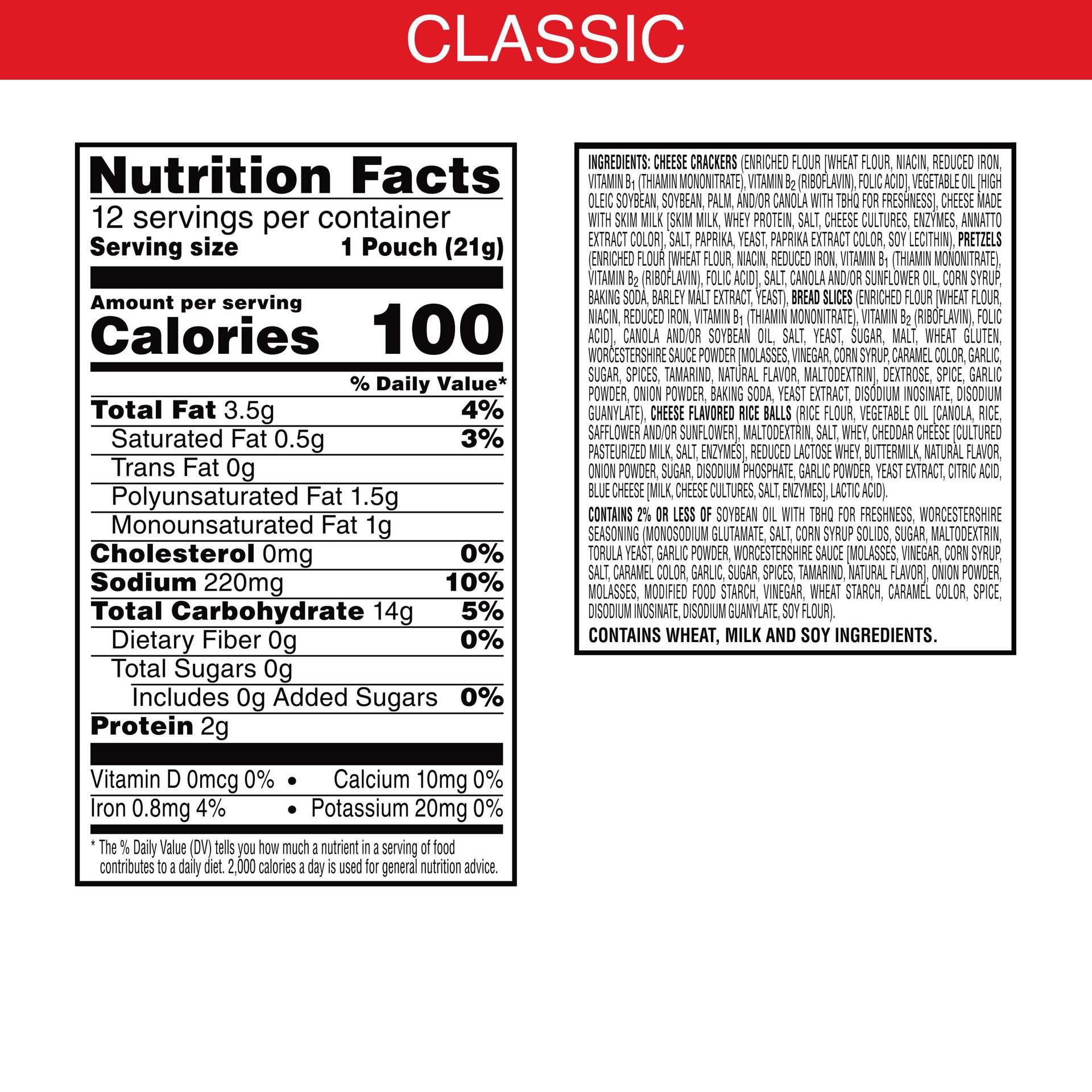 slide 2 of 5, Cheez-It Snack Mix, Lunch Snacks, Office and Kids Snacks, Classic, 9oz Box, 12 Packs, 12 ct