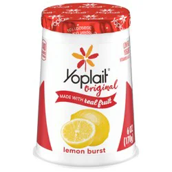 Yoplait Original Low Fat Lemon Burst Yogurt Cup, Made with Real Fruit, 6 oz