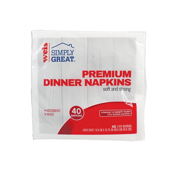 slide 1 of 1, Weis Quality Premium Dinner Napkins, 40 ct