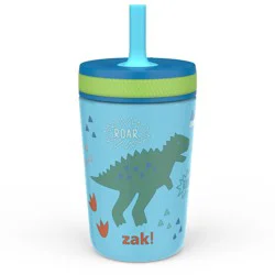 Zak! Designs Designs Dinomite Antimicrobial Stainless Steel Double Wall Vacuum Leakproof Straw Kelso Tumbler