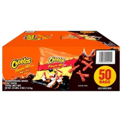 Cheetos Crunchy Cheese Flavored Snacks Flamin' Hot Flavored 1 Oz 50 Count