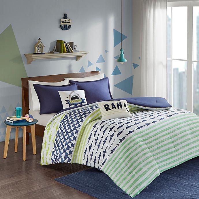 slide 1 of 6, Urban Habitat Kids Finn Twin/Twin XL Duvet Cover Set - Green/Navy, 1 ct