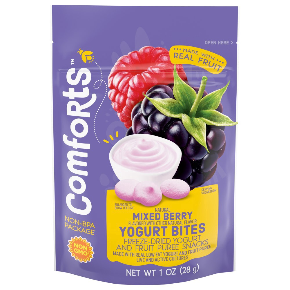 slide 2 of 2, Comforts Mixed Berry Yogurt Bites, 1 oz