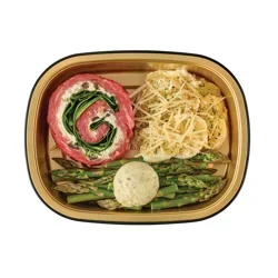 Meal Simple by H-E-B Spinach Feta Beef Pinwheel Au Gratin Potatoes & Asparagus