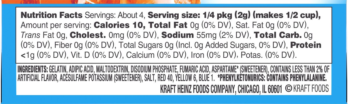 slide 7 of 9, Jell-O Peach Sugar Free Gelatin Dessert Mix, 0.3 oz Box, 0.3 oz