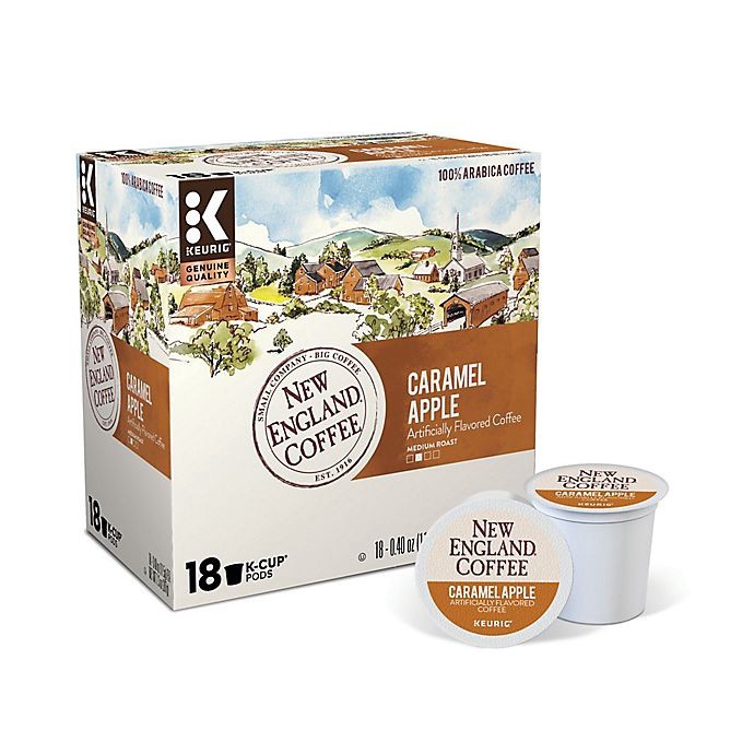 slide 2 of 3, New England Coffee New England Caramel Apple Coffee Keurig K-Cup Pods, 18 ct