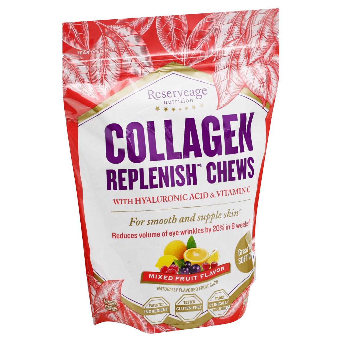 slide 8 of 12, Reserveage Nutrition Replenish Chews Mixed Fruit Flavor Collagen 60 ea, 60 ct