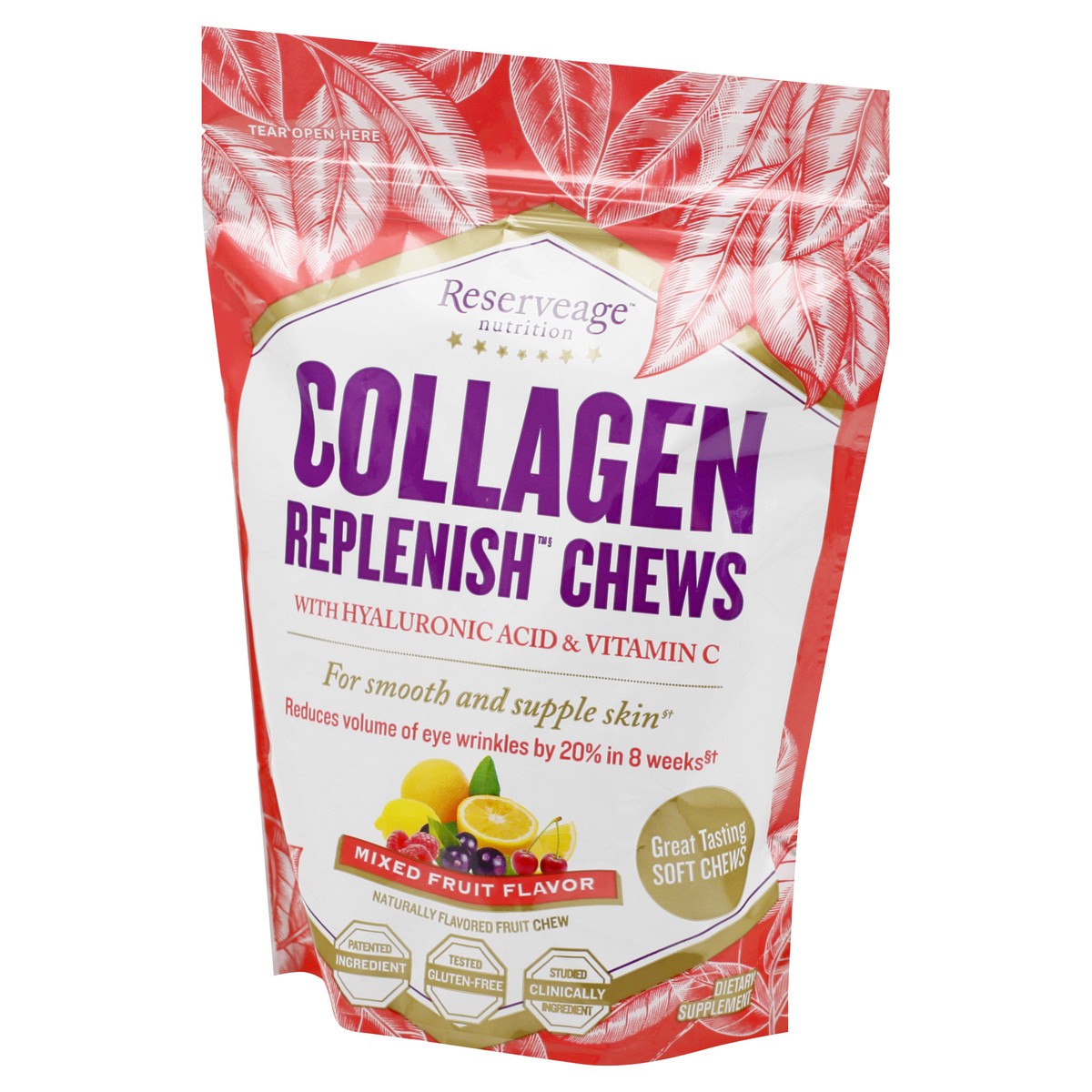 slide 11 of 12, Reserveage Nutrition Replenish Chews Mixed Fruit Flavor Collagen 60 ea, 60 ct